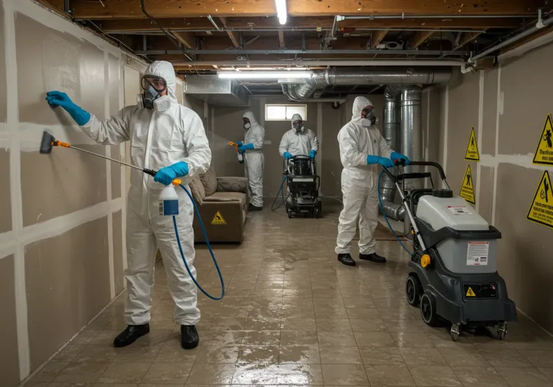 Basement Moisture Removal and Structural Drying process in Yadkin County, NC